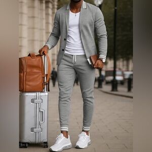 Men's Classic Gray Casual Suit by [Brand]